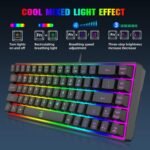 Snpurdiri 60% Gaming Keyboard, Rainbow Backlit Mini Membrane Keyboard for Windows PC Gamers(68 Keys, Black Rainbow) - Image 6