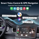 9" Single DIN Car Stereo with Wireless Apple CarPlay and Android Auto,CooCom UHD Car Radio IPS Touchscreen,Mirror Link, Voice Control, Bluetooth 5.3,GPS,AM&FM,Typc-C,EQ,SWC - Image 4