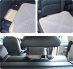 Car Seat Protector Leather Waterproof Child Safety Seat Protector Cover with Thick Pad and 2 Large Pockets Durable Kick Mat for All Auto Seat (Beige) - Image 5