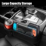 Car Seat Gap Filler Organizer, 2 Pack Multifunctional Car Seat Organizer with Adjustable Cup Holder, Universal Car Seat Storage Box for Phone, Glasses - Image 6