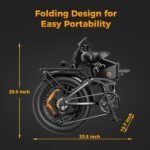 Jasion X-Hunter Electric Bike for Adults,1400W Peak Motor 70+ Miles 30MPH Foldable Ebike,624WH Removable Battery,20’’*4 Fat Tire Full Suspension Bicycle for Commute,Snow,Mountain with 7-Speed - Image 4