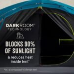 Coleman Carlsbad 4 Person Dark Room Dome Camping Tent with Screen Room, E Ports, Side Windows, and WeatherTec System, Teal Blue/Black - Image 4