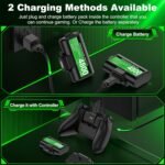 Rechargeable Xbox One Controller Battery Pack with 4 Back Covers: USB C Charging Cable 2 x 4800mWh Xbox One Controller Battery Play and Charger Kit for Xbox Series X S Skin - Image 5