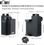 KIWIFOTOS Phone Camera Grip Handle Holder Phone Tripod Mount with Remote Shutter & Cold Shoe Adapter for iPhone 17 16 15 14 Pro Max Samsung Smartphone Selfie Vlog Video Shooting - Image 3