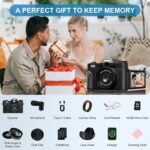 Yatao Digital Cameras for Photography and Vlogging, 6K 64MP Flip Screen, Dual Lens, Microphone for Video, 64GB TF Card, Compact Photo WiFi Camera for YouTube Kit Travel, Beginners (Black) - Image 7