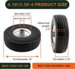RRQ 10 Inch Solid Polyurethane Tire 4.10/3.50-4 Tire, 10" Flat Free Wheels with 5/8" Bearings, 2.2" Offset Hub for Garden Cart, Hand Truck, Lawn Cart, Mower (2 Pack) - Image 3