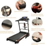 Ksports Foldable 16.5 Inch Cardio Fitness Portable Treadmill with Bluetooth Connectivity, LCD Display, and Tracking Apps for Home Gym Equipment, Black - Image 5
