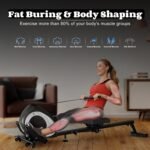 NAYSAYE Rowing Machine with LCD Display, Adjustable Resistance, Foldable Design, and [265-300] LBS Capacity for Home/Office Use - Image 4