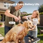 Dog Hair Clippers for Grooming Kit and Dog Paw Trimmer Nail Grinder for Grooming, Low Noise Rechargeable Cordless, Shaver Grooming Supplies for Pet Cats Dogs (Black, White) - Image 6