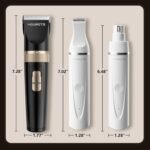 Dog Hair Clippers for Grooming Kit and Dog Paw Trimmer Nail Grinder for Grooming, Low Noise Rechargeable Cordless, Shaver Grooming Supplies for Pet Cats Dogs (Black, White) - Image 7