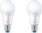 WiZ 60W A19 Dimmable Daylight (5000K) LED Smart Bulb - Pack of 2 - 800 Lumen - E26 - Indoor - Connects to Your Existing Wi-Fi - Control with Voice or App - Activate with Motion - Matter Compatible - Image 3