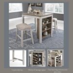 Signature Design by Ashley Skempton 3 Piece Counter Height Dining Set, Includes Table and 2 Barstools, Whitewash - Image 5