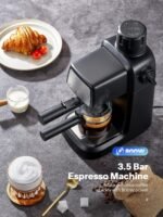 Reemix Espresso Machine 3.5 Bar, 800W Compact Size Coffee Maker with Steam Wand, 4 Cups Cappuccino & Latte Machine for Home and Office - Image 3