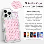 Anteel Silicone Suction Phone Case Mount, Silicon Adhesive Phone Accessory for Smartphones, Hands-Free Mirror Shower Phone Holder for Selfies, Tiktok Videos (Lavender) - Image 6