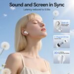 Wireless Earbuds, 2025 Bluetooth 5.3 Headphones HiFi Stereo 50H Playback Ear Buds with Led Digital Display, ENC Noise Cancelling Earbuds for Laptop Computer, iOS, Android, White - Image 4