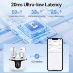 Wireless Earbuds, 2025 Bluetooth 5.3 Headphones HiFi Stereo 50H Playback Ear Buds with Led Digital Display, ENC Noise Cancelling Earbuds for Laptop Computer, iOS, Android, White - Image 5
