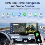 Wireless Portable Carplay Screen for Car - 10.26Inch Carplay & Android Auto Car Touch Stereo, with 4K Dash Cam, Backup Camera,Bluetooth,GPS Navigation - Image 4