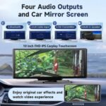 Wireless Portable Carplay Screen for Car - 10.26Inch Carplay & Android Auto Car Touch Stereo, with 4K Dash Cam, Backup Camera,Bluetooth,GPS Navigation - Image 5