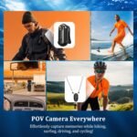 Action Camera 4K,2025 Upgrade Body Cam WiFi POV Camera,Thumb Size Snap Cam with Waterproof Case,Wearable Sports Snapcam,Mini Body Camera for Walking Fishing Vlogging Cycling Horse Riding - Image 6