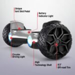 SISIGAD 8.5" Solid Tires Off Road Hoverboard, All Terrain Self Balancing Scooter with 700W Motor, Bluetooth Speakers and LED Lights, Portable Handle - Image 6