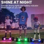 SISIGAD 8.5" Solid Tires Off Road Hoverboard, All Terrain Self Balancing Scooter with 700W Motor, Bluetooth Speakers and LED Lights, Portable Handle - Image 7