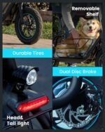 Gyroor Adults Electric Scooter with Large Middle Basket, 550W Motor 18.6 MPH 20 Mile Distance, Foldable E-Scooter with seat for Pets & Cargo - Image 5