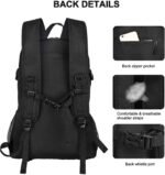 45L Hiking Backpack with Rain Cover, Lightweight Foldable Camping Backpack for Trekking, Water-Resistant Daypack with Hiking Pole & Mat Carrying System,Black - Image 5