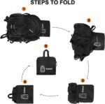 45L Hiking Backpack with Rain Cover, Lightweight Foldable Camping Backpack for Trekking, Water-Resistant Daypack with Hiking Pole & Mat Carrying System,Black - Image 6