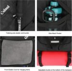 45L Hiking Backpack with Rain Cover, Lightweight Foldable Camping Backpack for Trekking, Water-Resistant Daypack with Hiking Pole & Mat Carrying System,Black - Image 8