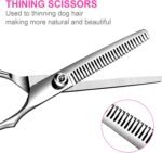 5 in1 Dog Grooming Scissors Kit, Professional Dog Scissors for Grooming with Safety Round Tips, Titanium Coated Grooming Shears for Dogs Cat Pet At Home - Image 5
