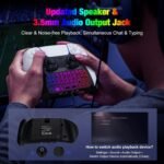MoKo RGB Backlight Keyboard for PS5 Controller, Bluetooth Wireless Mini Gamepad Chatpad for PlayStation 5 with Upgraded Built-in Speaker & 3.5mm Audio Jack for PS5 Controller Accessories - Image 5