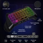 MoKo RGB Backlight Keyboard for PS5 Controller, Bluetooth Wireless Mini Gamepad Chatpad for PlayStation 5 with Upgraded Built-in Speaker & 3.5mm Audio Jack for PS5 Controller Accessories - Image 10