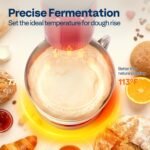 VIVOHOME Stand Mixer with Fermentation, One-Touch Presets Electric Dough Mixer with 6 Qt Bowl, Kitchen Standing Mixer for Baking, Cake with Flex Edge Beater, Bread Hook, Whisk, Red - Image 5