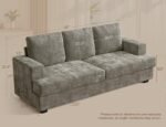 89" 3 Seater Couches for Living Room Sofas Comfy Sectional Couch with 24" Deep Seat Loveseat Sofa for Small Apartment, Grey - Image 3
