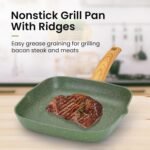 30 Piece Pots and Pans Set Non Stick, Nonstick Induction Granite Kitchen Cookware Sets, Induction Cookware and Bakeware Set, Nonstick Granite Cooking Set, Pan Sets for Cooking, Green - Image 4