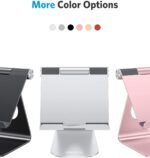 OMOTON Tablet Stand Holder Adjustable, T1 Desktop Aluminum Tablet Dock Cradle Compatible with iPad Air/Mini, iPad 10.2/9.7, iPad Pro 11/12.9/13, Samsung Tab and More Up to 13 inch, Silver - Image 6