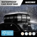 MARCHWAY Waterproof Car Roof Luggage Bag, Weatherproof Soft Shell Rooftop Cargo Carrier Bag for Vehicles with or Without Rack. 6 Door Hooks, Anti Slip Mat, Lock Included (21 Cubic Feet, Black) - Image 3
