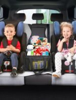 YOHOOLYO Car Seat Organizer Backseat Car Organizer with 4 Compartments, 4 Cup Holders and 7 Mesh Pockets for Front and Rear Seat, Black - Image 3