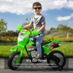 Best Choice Products Kids 6V Ride On Motorcycle w/Treaded Tires, Working Headlights, 2mph Top Speed, Training Wheels, Realistic Sounds, Music, Battery Charger - Green - Image 3