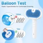 Pet Steam Brush for Dog & Cat - 3-in-1 Steam Grooming Brush for Shedding & Hair Removal - Self Cleaning Spray Comb with Mist for Long Haired Pets - Includes 1*Waterless Shampoo, Blue - Image 6