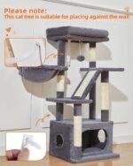 Taoqimiao Cat Tree,38.5-Inch Cat Tower for Indoor Cats,Suitable for Kittens with Luxurious cat condo with Adjustable Baskets and Luxurious Perch MS029SG Smoky Gray - Image 4