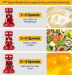 VIVOHOME 4.75 Quart Stand Mixer, 8 Speed Kitchen Electric Food Mixer, Household Stand Mixer for Baking, Cake, Bread with Beater, Dough Hook, Wire Whip and Egg Separator, Red - Image 6