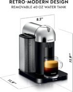 Nespresso Vertuo Coffee and Espresso Maker by Breville, Chrome with Aeroccino Milk Frother - Image 4