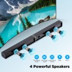 MZEIBO Sound Bar for Smart TV, 80W Bluetooth Soundbar 2 in 1 Detachable Design, Deep Bass, Home Theater Surround Sound, ARC/Optical/AUX Connections for TV/PC/Gaming/Projectors - Image 3