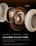 Baseus Inspire XH1 Adaptive Active Noise Cancelling Headphones, Sound by Bose, Dolby Audio, Premium Real-Time Adaptive ANC, Adaptive Rich Sound, Hi-Res Audio, 100H Playtime - Starlight Off-White - Image 5