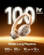 Baseus Inspire XH1 Adaptive Active Noise Cancelling Headphones, Sound by Bose, Dolby Audio, Premium Real-Time Adaptive ANC, Adaptive Rich Sound, Hi-Res Audio, 100H Playtime - Starlight Off-White - Image 6