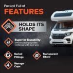 Camco RhinoFLEX 20-Ft RV Sewer Hose Kit - Features Clear Elbow Fitting w/Removable 4-in-1 Adapter - Connects to 3” Slip or 3”/3.5”/4” NPT Threaded Sewer Connection (39742) - Image 3