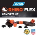 Camco RhinoFLEX 20-Ft RV Sewer Hose Kit - Features Clear Elbow Fitting w/Removable 4-in-1 Adapter - Connects to 3” Slip or 3”/3.5”/4” NPT Threaded Sewer Connection (39742) - Image 6