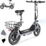 Caroma Peak 1200W/800W/500W Electric Scooter with Seat, 14" Tire, Up to 30Miles & 20MPH, Max Load 300LBS, Foldable Electric Scooter Adults, Commuter Ebike for Adults&Teens, Dual Braking System - Image 8