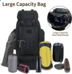 Hiking Backpack, 100L Large Camping Backpack, Expandable Waterproof MOLLE Rucksack, Outdoor Sport Travel Daypack Military Tactical Back pack for Men Women (Black) - Image 5